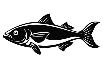 Fototapeta premium cod silhouette line art vector illustration with a white background
