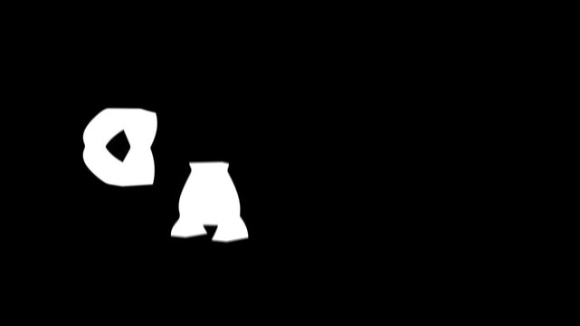 3D animation of the phrase Danke! (Thank you! in German) with letters popping up and rotating. Includes several color versions and a separate mask.