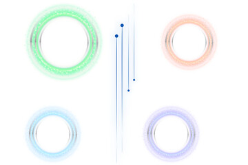 Abstract Neon Circle Tech Elements