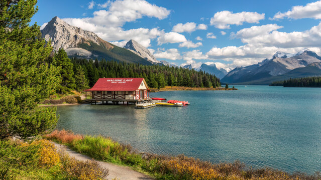 Maligne Lake in the Jasper National Park	