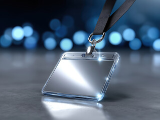 ID card placed on table with blurred background in soft lighting