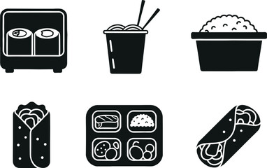 Black and white sushi and japanese food rice rolls 1 © Shamim creative 