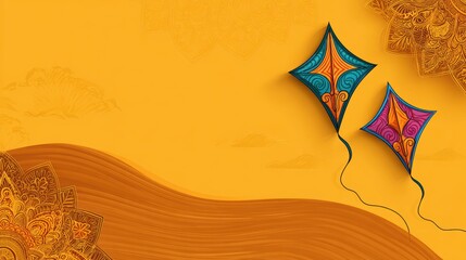 Makar Sankranti Festive Kite Greeting Banner