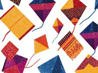 Flat Vector Kite Icons for Makar Sankranti