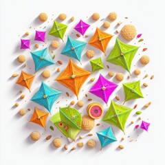 Makar Sankranti Tilgul Sweets Flat-Lay Illustration