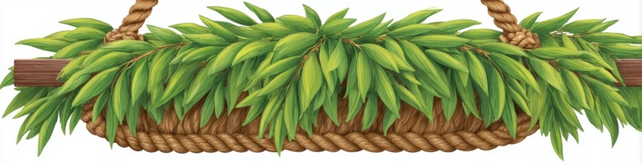 Traditional Hanging Green Leaves Border for Indian Festival Decoration