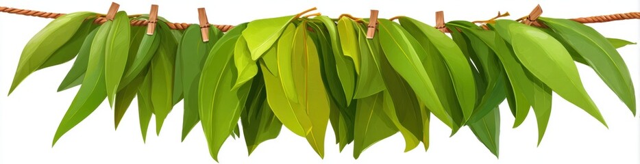 Traditional Hanging Green Leaves Border for Indian Festival Decoration