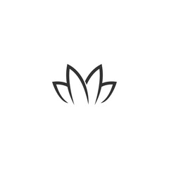 Modern minimalist letter M or MM logo with lotus leaf or petal elements. Professional black line art monogram for wellness, spa, yoga, or eco-friendly branding. Clean vector icon design