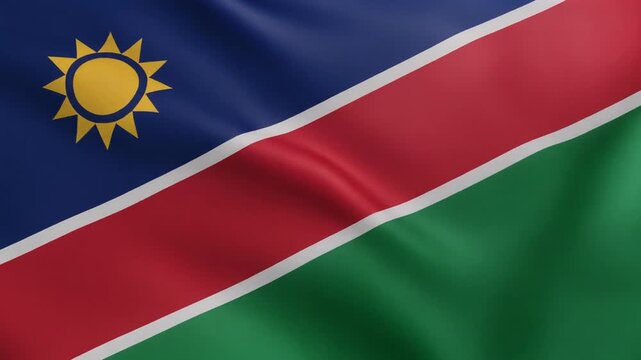 Namibia National Flag with Diagonal Red Stripe and Sun Symbolism