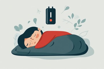 Mental recharge and deep sleep vector illustration