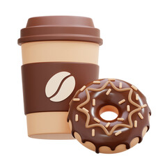Coffee Cup and Donut