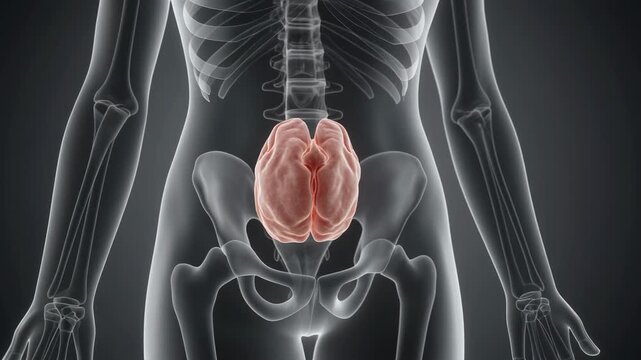3D Animation of Human Prostate Gland in Transparent Body