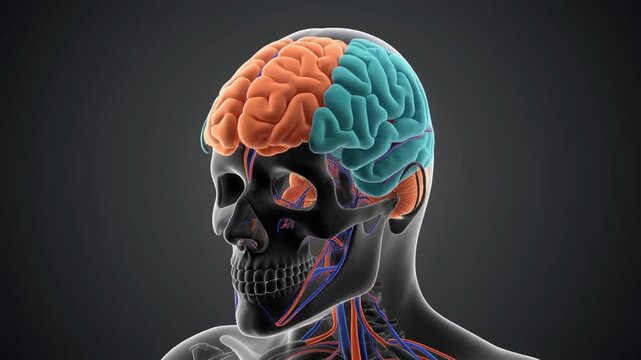 3D Rendering of Human Brain and Circulatory System