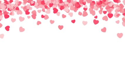 Falling hearts in soft pink