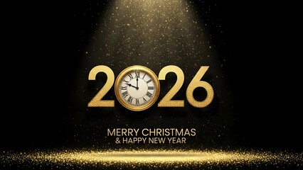 Merry christmas and happy new year 2026 celebration
