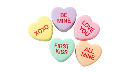 Colorful conversation hearts for valentine's day