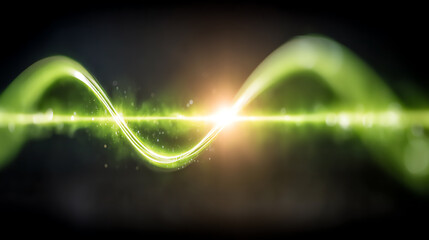 A vibrant green wave of energy glowing with light, symbolizing innovation and modern technology.