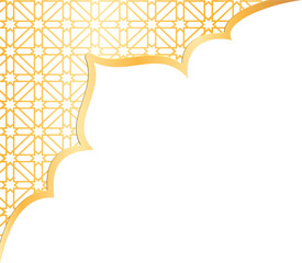 Golden Geometric Islamic Pattern Corner Border Design