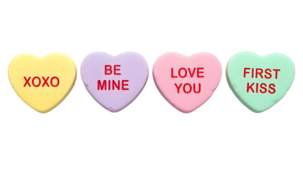 Colorful conversation hearts valentine