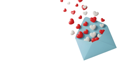 Love letter overflowing with hearts