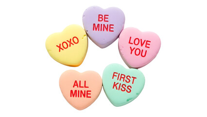Colorful conversation hearts for valentine's day