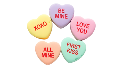 Colorful conversation hearts for valentine's day