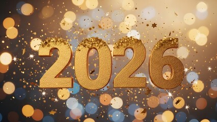 Sparkling gold new year's eve 2026 celebration background