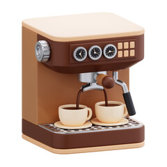 3D Coffee Machine with Cups