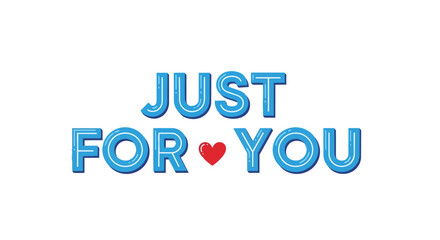 A vibrant, personalized declaration of affection and dedication, presented with charming blue typography and a lovely red heart symbol, ideal for