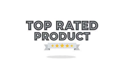Elevating product credibility with a visual badge signifying exceptional quality and consumer trust through a prominent four-star rating system