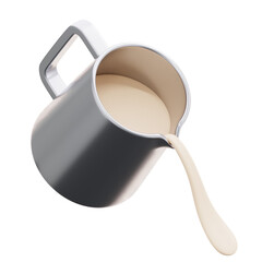 Pouring Cream into Metal Jug