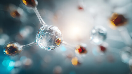 Detailed close-up view of molecular structures, showcasing the complexity of atoms and their interactions in a captivating visual representation.