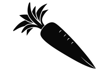 carrot silhouette line art vector illustration with a white background