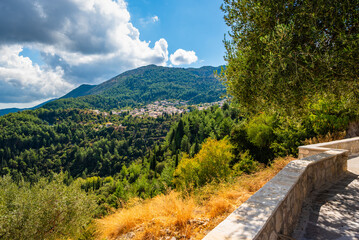 Mountain ladscape near Karya village, Lefkada island, Greece