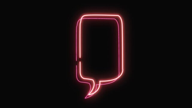 Neon lip icon animation, color flicker. Glowing neon juicy lips icon, looped color blink animation