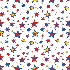 Obraz premium Colorful stars pattern isolated on transparent background