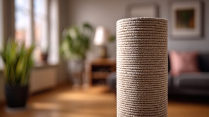 Cat Scratching Post in Modern Living Room With Elegant Decor and Simple Design for Home and Pet Care Solutions