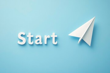Paper plane start concept minimal vector design