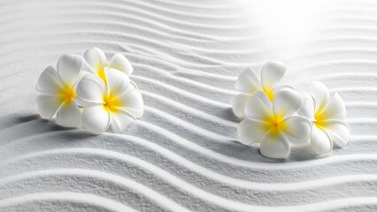 Obraz premium White flowers on sand