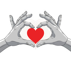 Hands Forming Heart Shape Symbolizing Love and Unity.