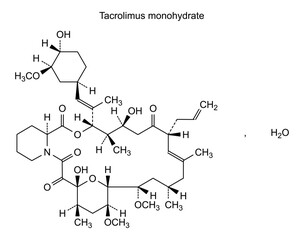Tacrolimus monohydrate, chemical structure of tacrolimus monohydrate, drug substance