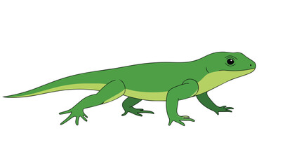 Obraz premium A striking green lizard vector artwork, perfect for nature-themed projects and educational designs.
