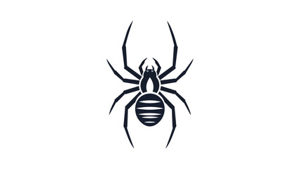 Black spider icon on white background, a simple graphic representation of an eight-legged arachnid for modern design applications conveying natural