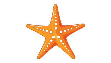Vibrant orange starfish illustration with five distinct arms and white textured dots isolated on a clean white background evoking oceanic allure and