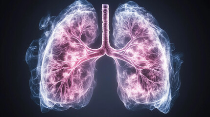 Medical Visualization of Healthy Lungs and Breathing Process