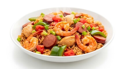 Delicious Jambalaya with Shrimp Chicken and Sausage.