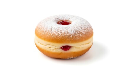 Delicious Jelly Donut with Powdered Sugar.