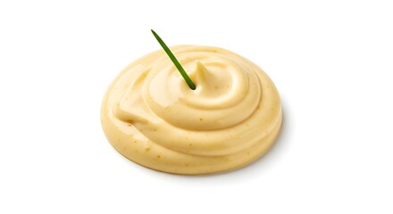 Delicious Mayonnaise Swirl with Fresh Chive Garnish.