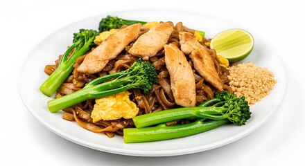 Delicious Pad See Ew with Chicken and Broccoli.