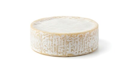 Delicious Round White Soft Cheese on White Background.